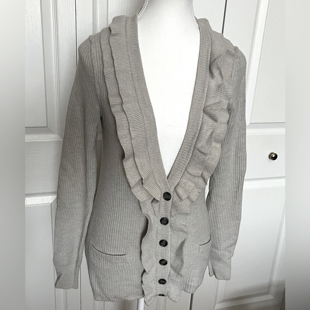 Banana Republic Merino Wool Ruffle Cardigan